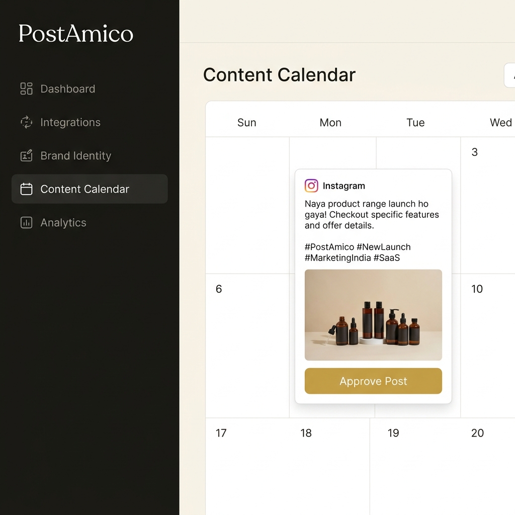 Content calendar and visual post generator review board